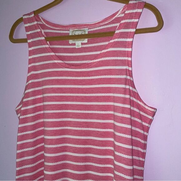 Sail to Sable Size L Jetting to Jetties Maxi Dress Pink White Preppy Coastal - Picture 2 of 9